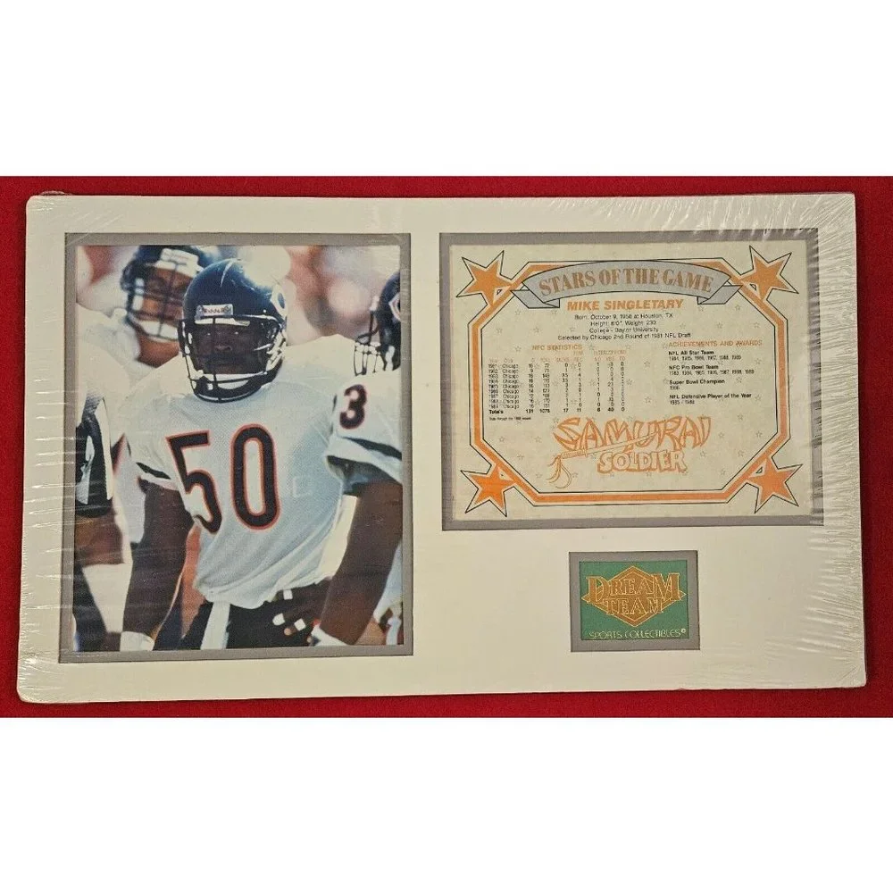 Mike Singletary Dream Team Sports Collectibles Chicago Bears w/Stats '81 (RARE!)